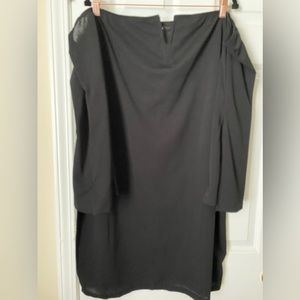 Off Shoulder Split Sleeve SHEIN Plus size Classic Black Dress